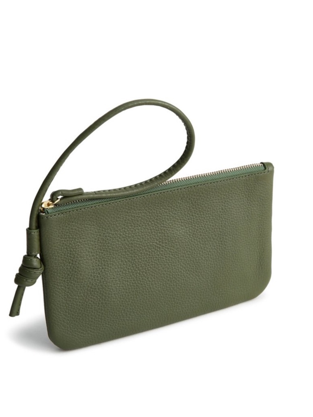 NWT Vera Bradley Olive Green Leather Wristlet Clutch